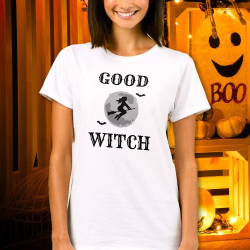 Good Witch Black and White Womens Halloween T_Shirt