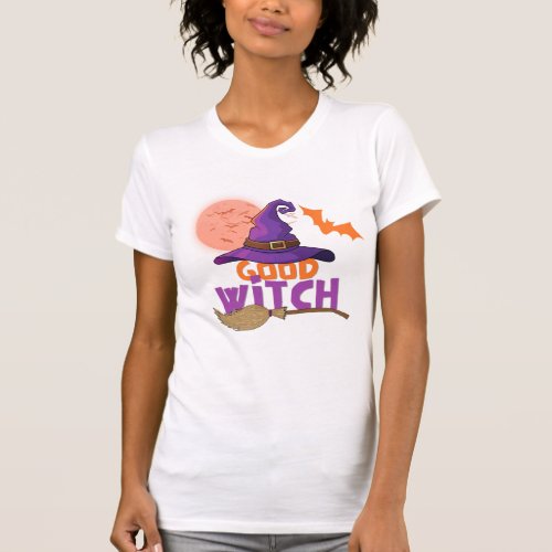 Good witch colorful design with bats vibe  T_Shirt