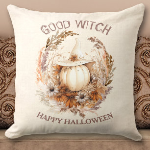 Good Witch Halloween Boho Pumpkin Pillow
