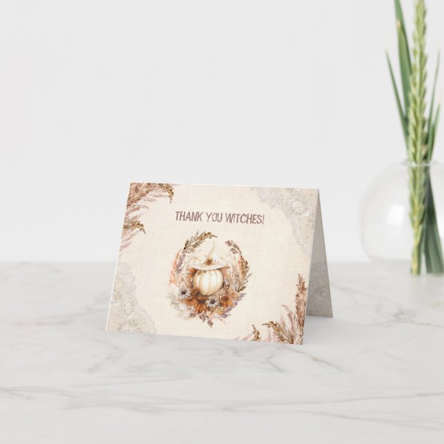 Good Witch Halloween Bridal Shower Thank You Card  (Front)