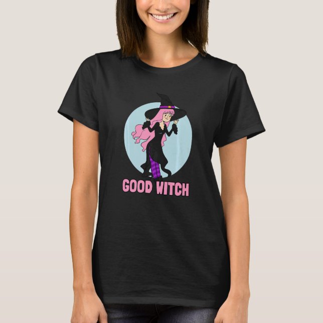 Good Witch Halloween Scary Witch   T-Shirt (Front)