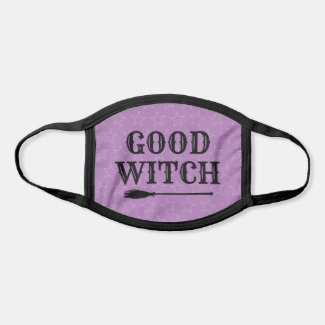 Good Witch Purple and Black Womens Halloween Face Mask