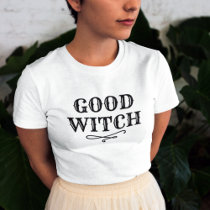 Good Witch Vintage Black Type Womens Halloween T-Shirt