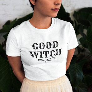 Good Witch Vintage Black Type Womens Halloween T-Shirt