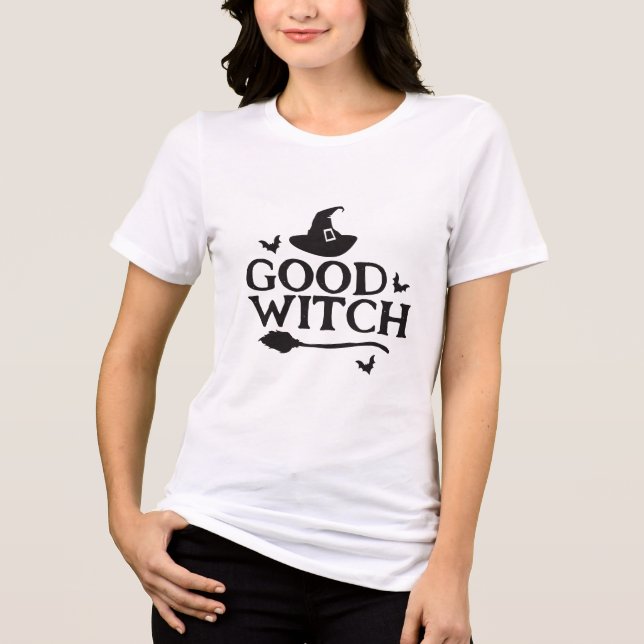 Good Witch, Witch Hat, Halloween T-Shirt Tri-Blend Shirt (Front)