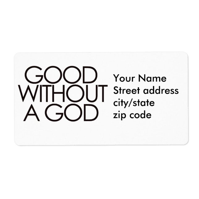 Good without god label (Front)