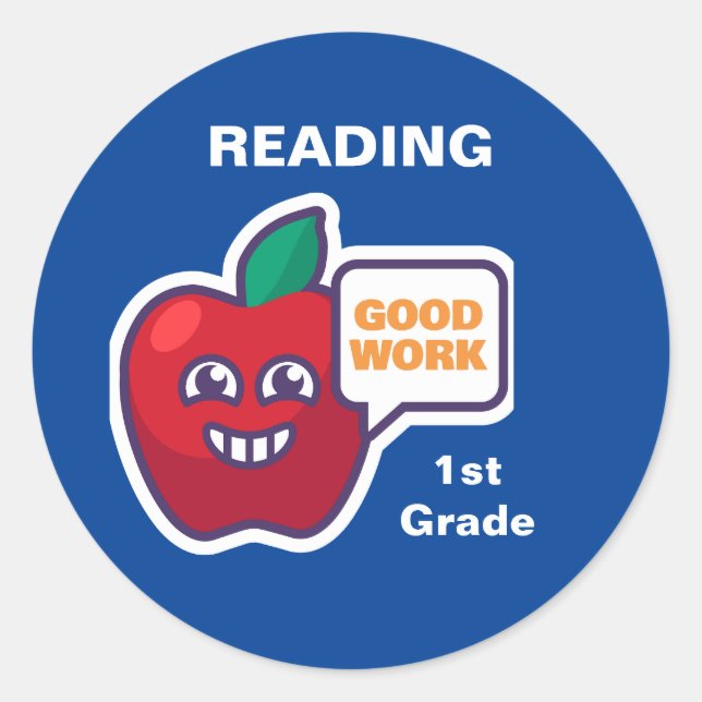 Good Work! Student Reading Award Sticker Customize (Front)