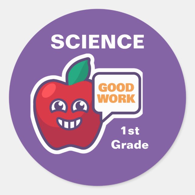 Good Work! Student Science Award Sticker Customize (Front)