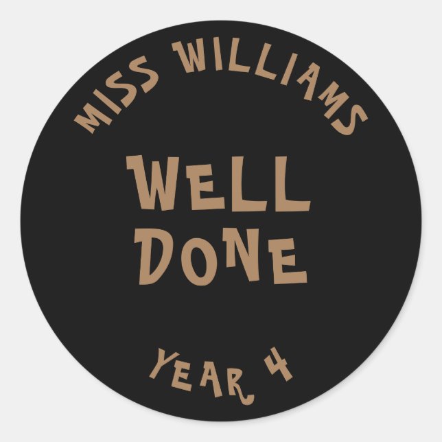 Good Work Teacher Encouragement  Star Sticker (Front)