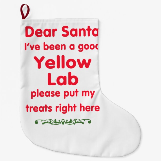 good  yellow Lab Large Christmas Stocking (Front)