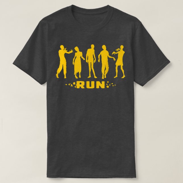 Good Zombie Advice Graphic  Run For Avoiding Zombi T-Shirt (Design Front)