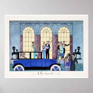 Goodbye, 1920 Art Deco illustration Poster