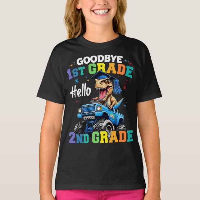 Goodbye 1st Grade Graduation T Rex Monster Truck  T-Shirt (Front)
