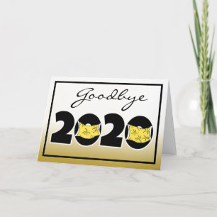 Goodbye 2020, Hello 2021 Facemask New Year's Holiday Card