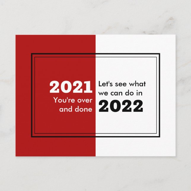 Goodbye 2021 Hello 2022 Happy New Year Postcard (Front)