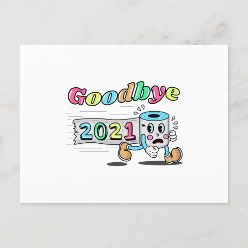 Goodbye 2021 Toilet paper roll Postcard