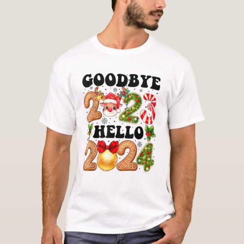 Goodbye 2023 Hello 2024 Merry Christmas T_Shirt