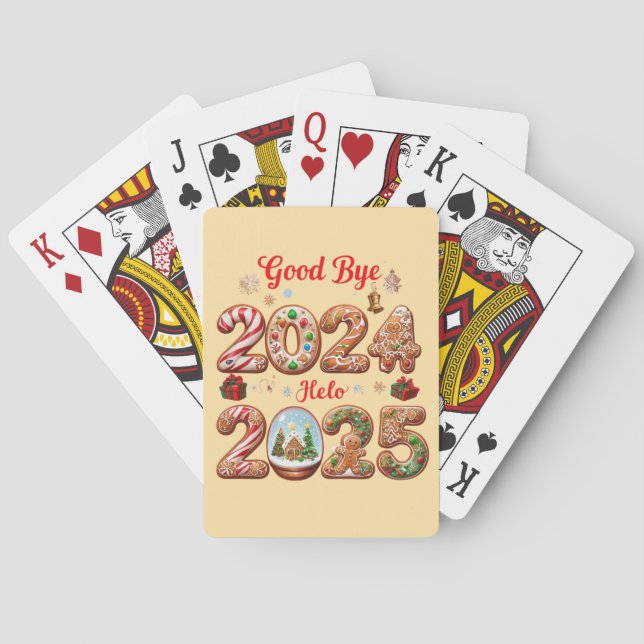 Goodbye 2024 Hello 2025 Happy New year Design Poker Cards (Back)