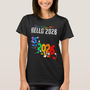 Goodbye 2025 Hello 2026 Funny Cartoon New Year Boy T-Shirt