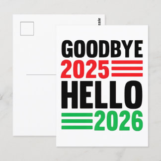Goodbye 2025, Hello 2026: Happy New Year 2026 Postcard
