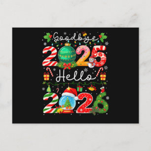 Goodbye 2025 Hello 2026 Happy New Year Christmas P Holiday Postcard