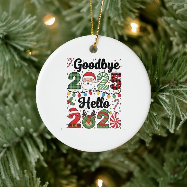 Goodbye 2025 Hello 2026 New Year Resolution   Ceramic Ornament (Tree)