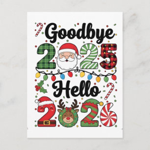 Goodbye 2025 Hello 2026 New Year Resolution Postcard