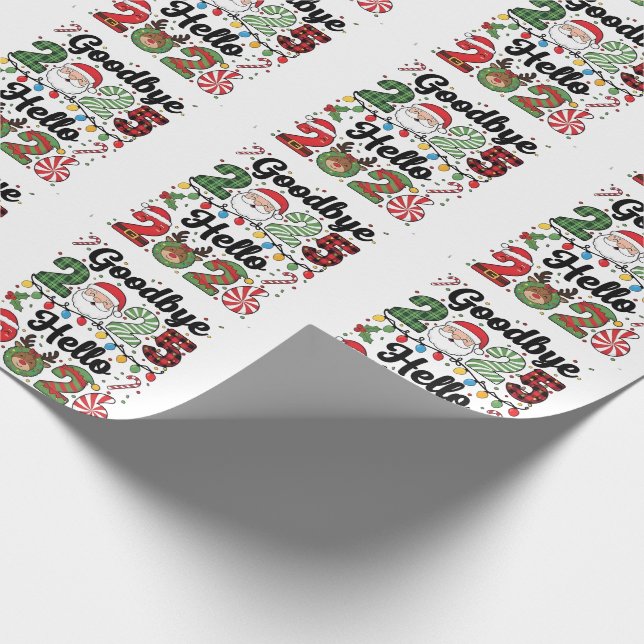Goodbye 2025 Hello 2026 New Year Resolution   Wrapping Paper (Corner)