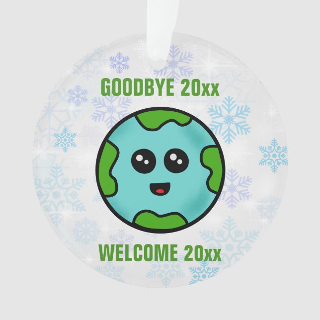 Goodbye 2025 Welcome 2026 Cute Christmas Ornament (Front)