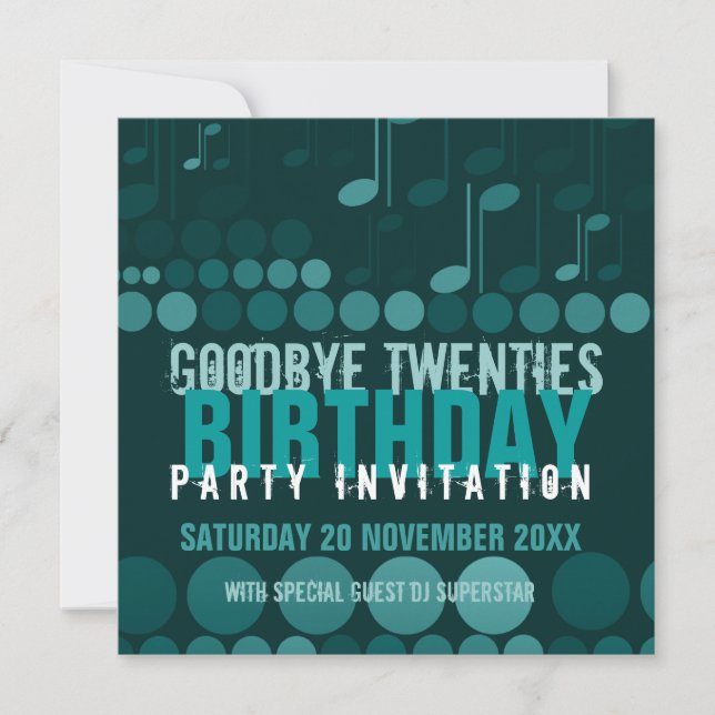 Goodbye 20s Birthday Dance Party Invitation (Front)