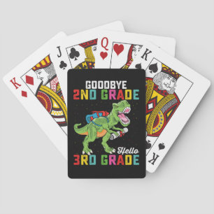 Goodbye 2nd Grade Hello 3rd Grade T Rex Dinosaur Poker Cards