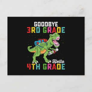 Goodbye 3rd Grade Hello 4th Grade T Rex Dinosaur Postcard