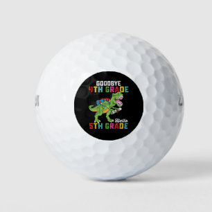 Goodbye 4th Grade Hello 5th Grade T Rex Dinosaur Golf Balls