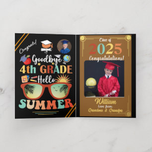 Goodbye 4th Grade Hello Summer Graduation Custom Foil Greeting Card