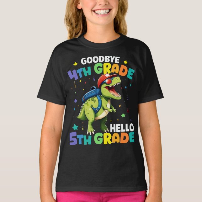 Goodbye 4th Grade T Rex Monster Truck Dinosaur  T-Shirt (Front)
