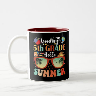 Goodbye 5th Grade Hello Summer Graduation Two-Tone Coffee Mug