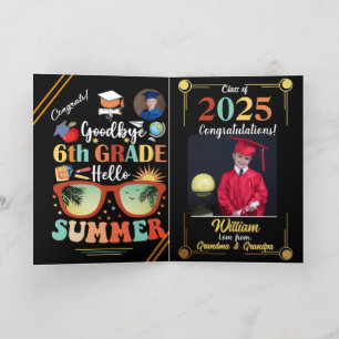 Goodbye 6th Grade Hello Summer Graduation Custom   Foil Greeting Card