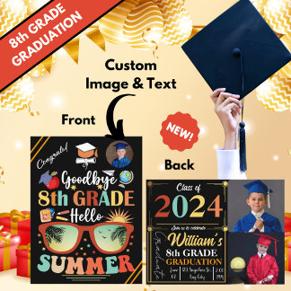 Goodbye 8th Grade Hello Summer Graduation Custom Announcement Postcard