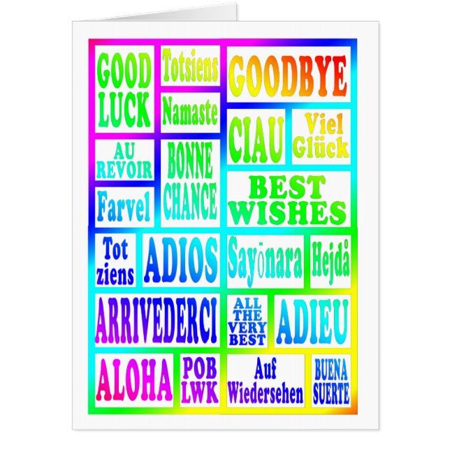 Goodbye and good luck card (Front)