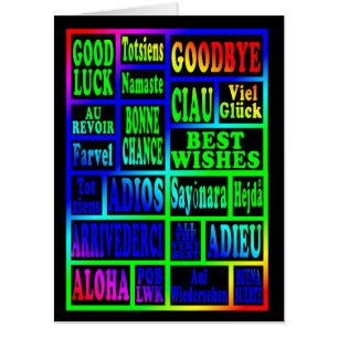 Goodbye and good luck card