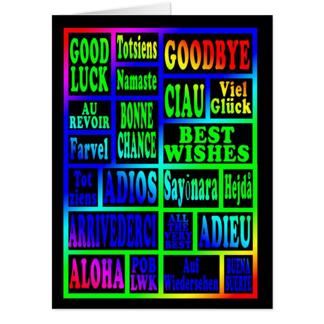 Goodbye and good luck card (Front)