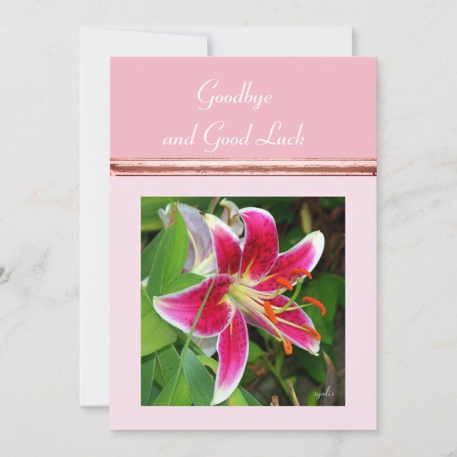 Goodbye and Good Luck Flat Card (Front)