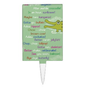 Goodbye and Good luck from Group, Alligator Cake Topper