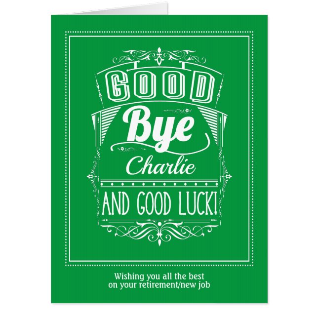 Goodbye and Good Luck Oversized Leaving Card (Front)