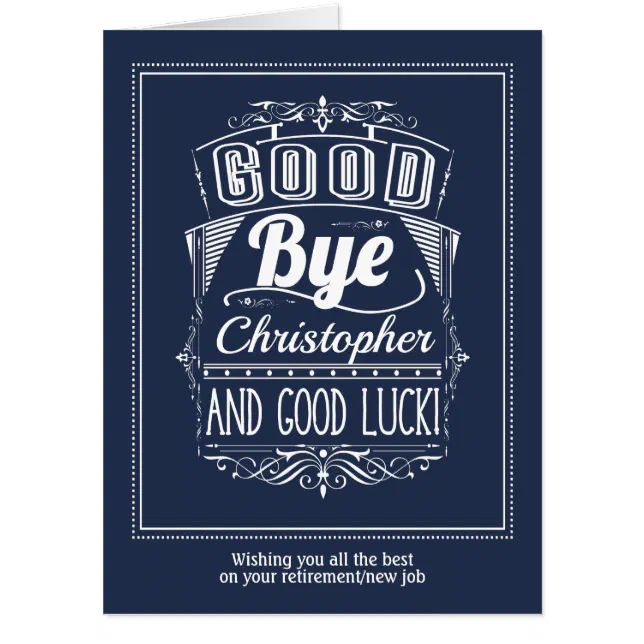 Goodbye and Good Luck Oversized Leaving Card | Zazzle