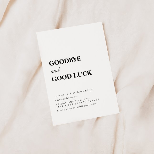 Goodbye and Good Luck Retirement Moving Party Invitation (Creator Uploaded)