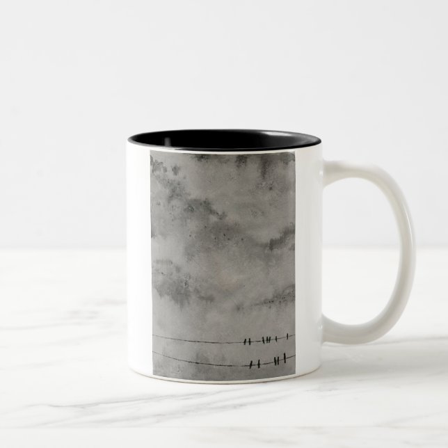 goodbye blue sky Two-Tone coffee mug (Right)