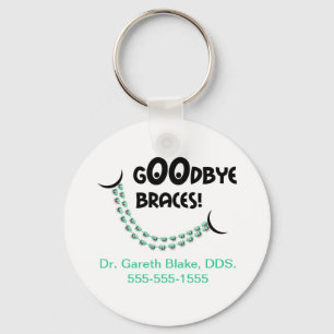 Goodbye Braces Green Orthodontist Patient Gift Cus Keychain