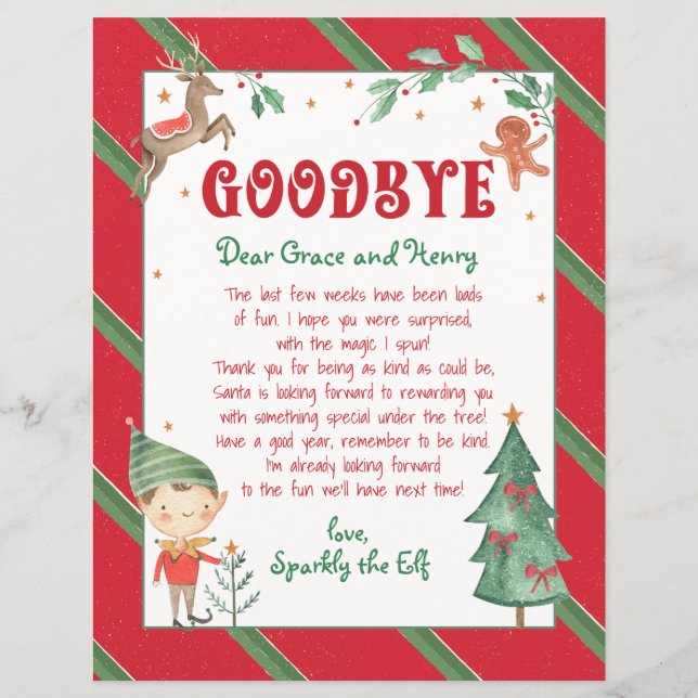 Goodbye Elf Christmas Elf Personalized (Front)