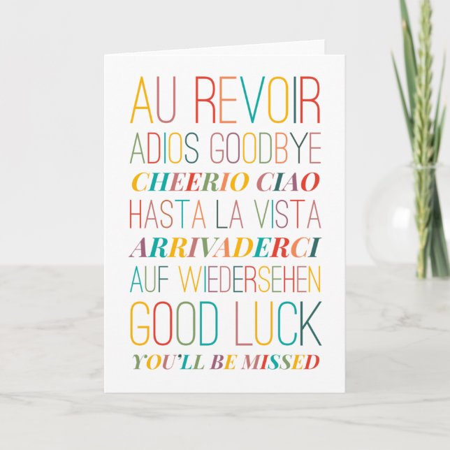 Goodbye Farewell Folded Greeting Card (Front)